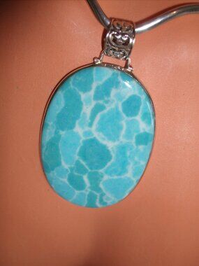 TURQUOISE MULTI COLOR STERLING SILVER PENDANT NEW